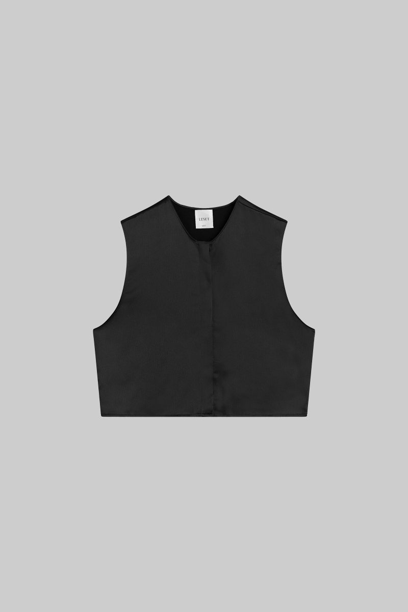 LESET BARB BARB CREWNECK VEST BLACK FLAT 1