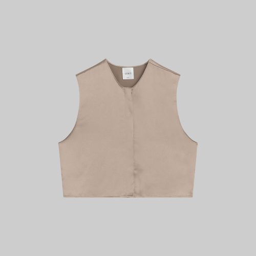 LESET BARB BARB CREWNECK VEST LIQUID BRONZE FLAT 1