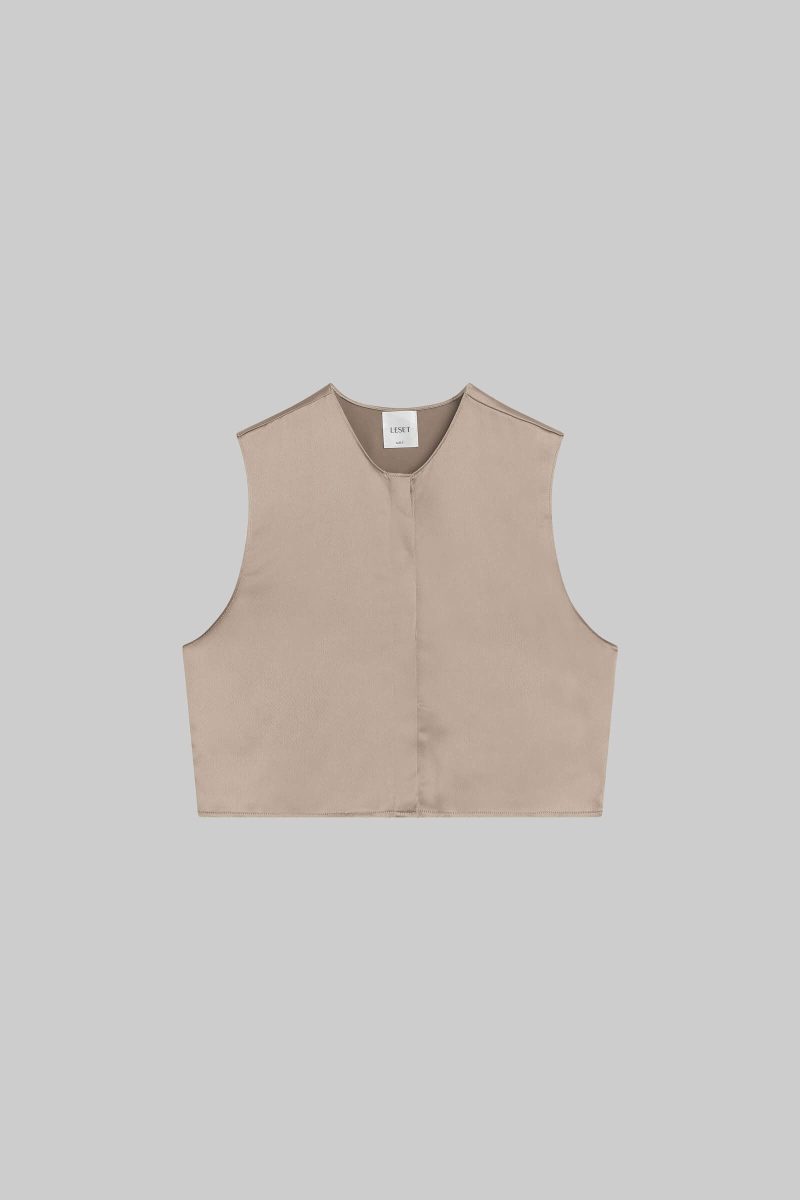 LESET BARB BARB CREWNECK VEST LIQUID BRONZE FLAT 1