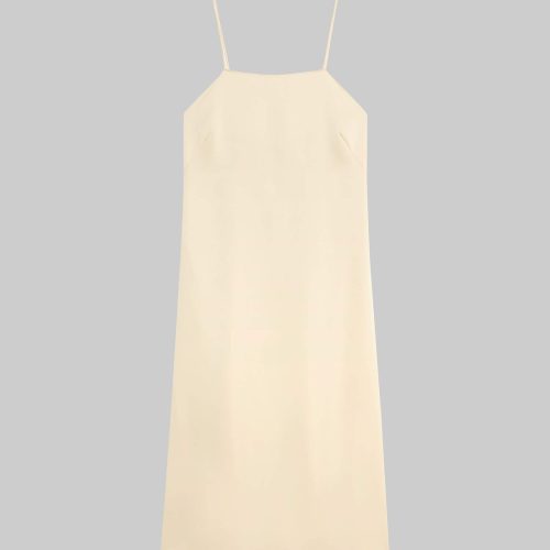 LESET BARB BARB MIDI CAMI DRESS CREME FLAT