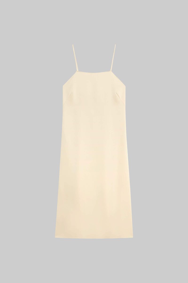 LESET BARB BARB MIDI CAMI DRESS CREME FLAT