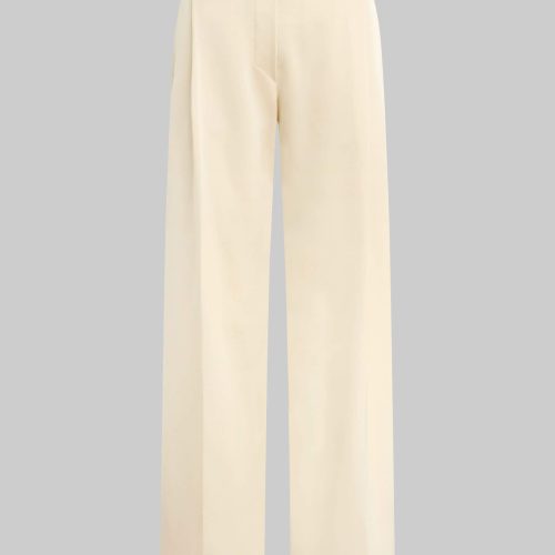 LESET BARB BARB PLEATED HIGH WAIST PANT CREME FLAT