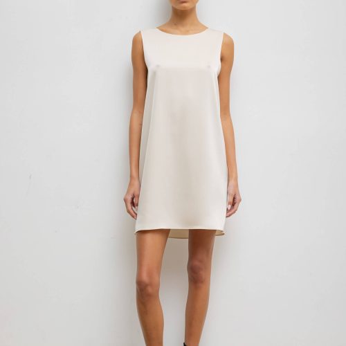 LESET BARB BARBSLEEVELESSMINIDRESS CREME ONMODEL 2