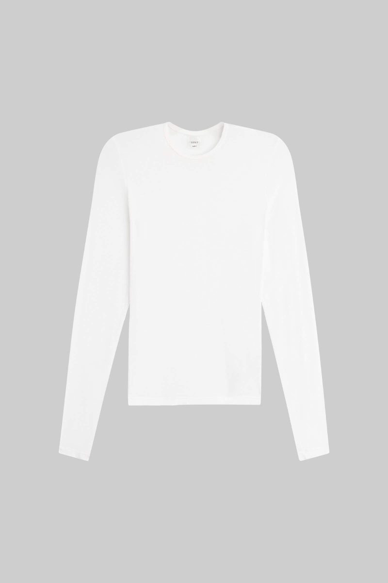 LESET JULIEN JULIENSLIMFITLONGSLEEVE WHITE FLAT 1