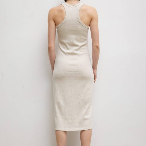 LESET KELLY KELLYRACERBACKMIDIDRESS OATMEAL ONMODEL 5