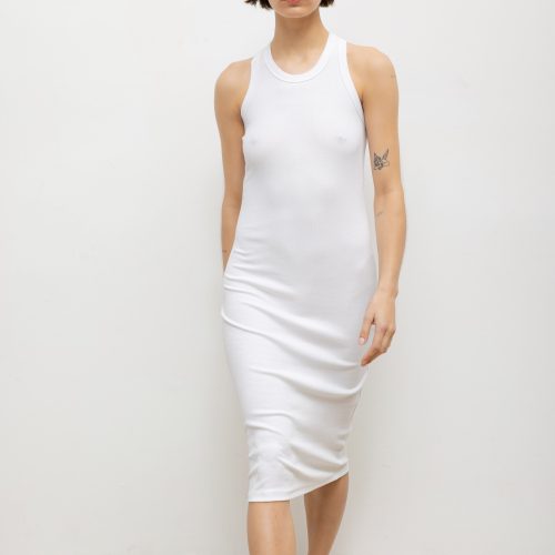 LESET KELLY KELLYRACERBACKMIDIDRESS WHITE ONMODEL 8