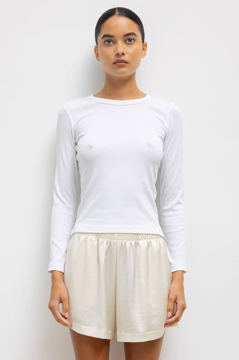 LESET KELLY KELLYSLIMFITLONGSLEEVE WHITE ONMODEL 1