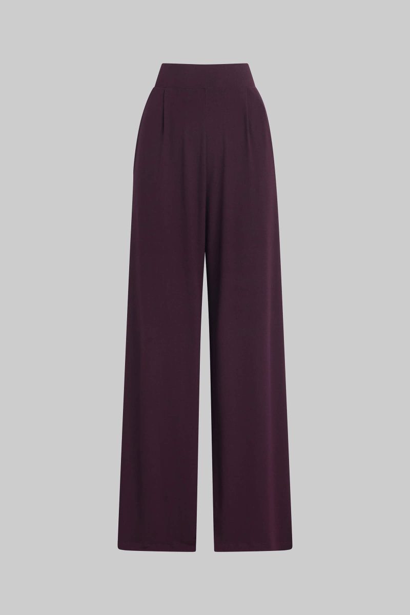 LESET LAUREN HR24 Lauren Pleated Pocket Pant Dark Berry Flat d249eba4 ea54 4604 b65a 3d3e1d28e85d