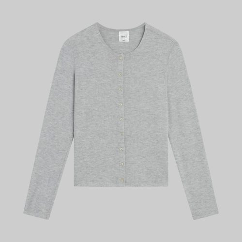 LESET LAUREN LAUREN CLASSIC CARDIGAN GREY MELANGE FLAT 16