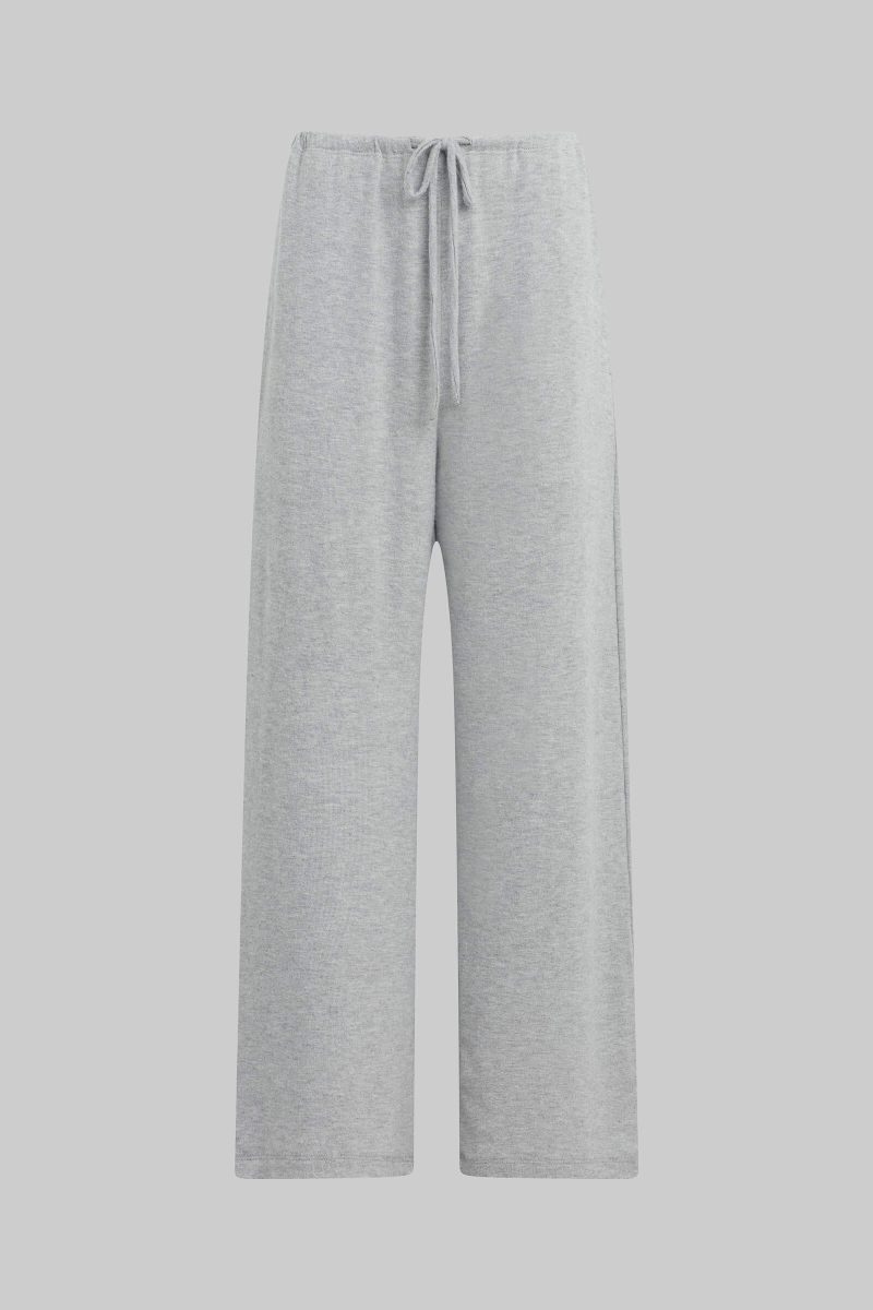 LESET LAUREN LAUREN CROP DRAWSTRING PANT GREY MELANGE FLAT 16