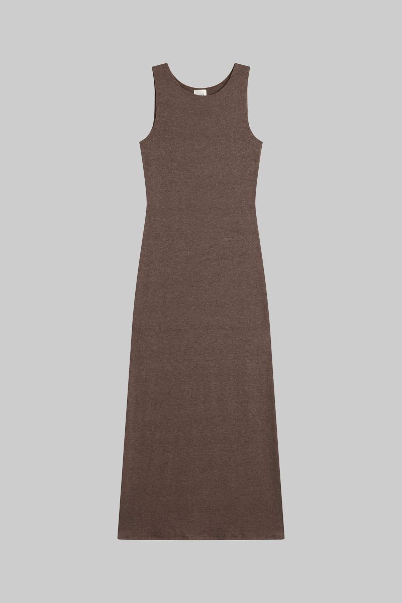 LESET LAUREN LAUREN SLEEVELESS MAXI DRESS BROWN FLAT