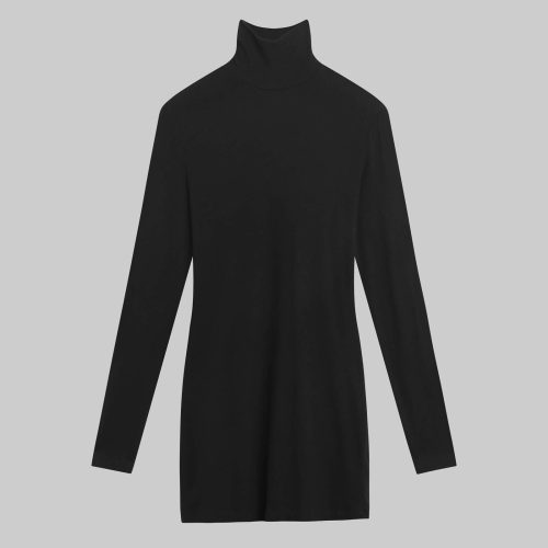 LESET LAUREN LAUREN TURTLENECK DRESS BLACK FLAT 1