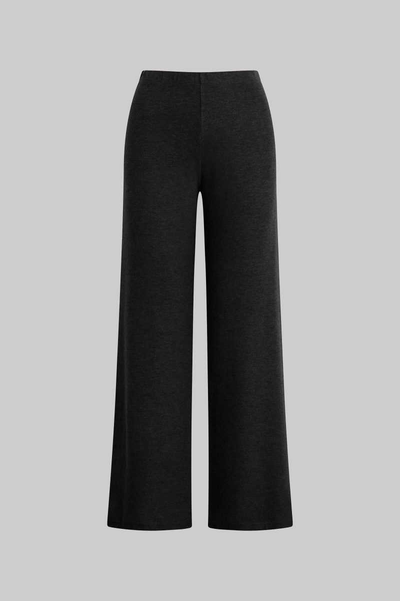 LESET LAUREN LAUREN WIDE LEG PANT BLACK FLAT