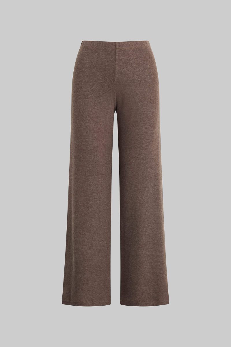 LESET LAUREN LAUREN WIDE LEG PANT BROWN FLAT