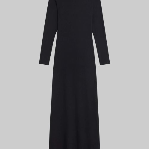 LESET LAUREN LAURENLONGSLEEVEMAXIDRESS BLACK FLAT 1