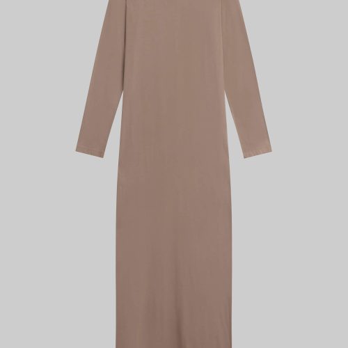 LESET MARGO THE MARGO LONG SLEEVE MAXI DRESS AFFOGATO FLAT