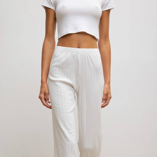 LESET POINTELLE POINTELLEBURNOUTPANT WHITE ONMODEL 2