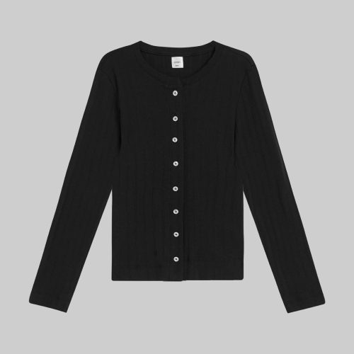 LESET POINTELLE POINTELLECLASSICCARDIGAN BLACK FLAT 1