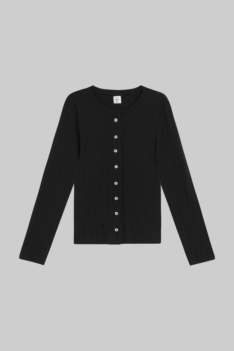 LESET POINTELLE POINTELLECLASSICCARDIGAN BLACK FLAT 1