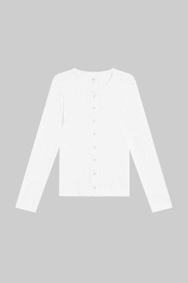 LESET POINTELLE POINTELLECLASSICCARDIGAN WHITE FLAT 1