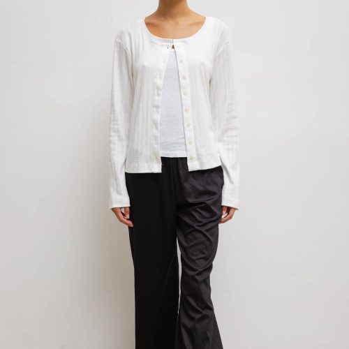 LESET POINTELLE POINTELLECLASSICCARDIGAN WHITE ONMODEL 3