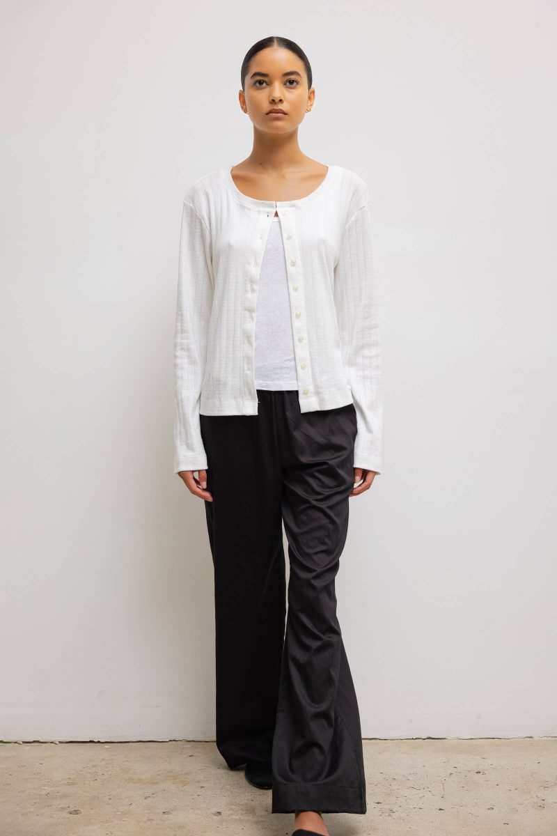 LESET POINTELLE POINTELLECLASSICCARDIGAN WHITE ONMODEL 3