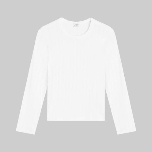 LESET POINTELLE POINTELLESLIMFITLONGSLEEVE WHITE FLAT 1