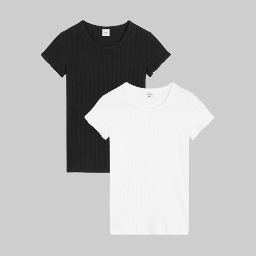 LESET POINTELLE POINTELLESLIMFITTEE2PACK BLACKWHITE FLAT 1