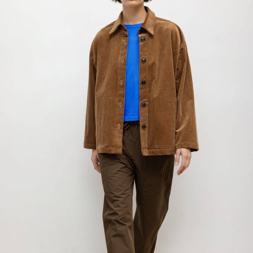 LESET SAM SAM BUTTON DOWN JACKET COOKIE ON MODEL 9