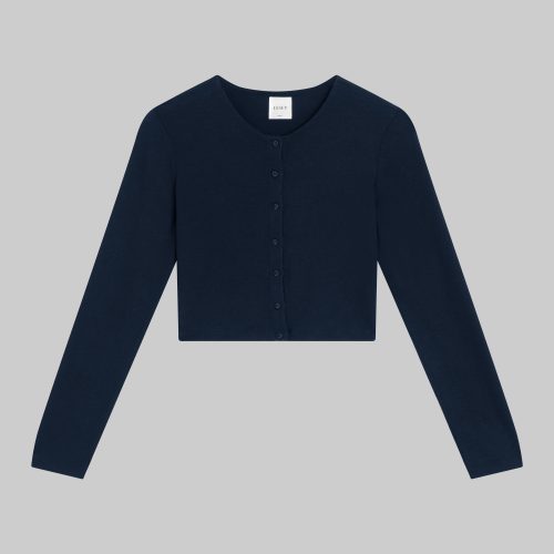 LESET SS24 LAUREN CROP CARDIGAN II NAVY