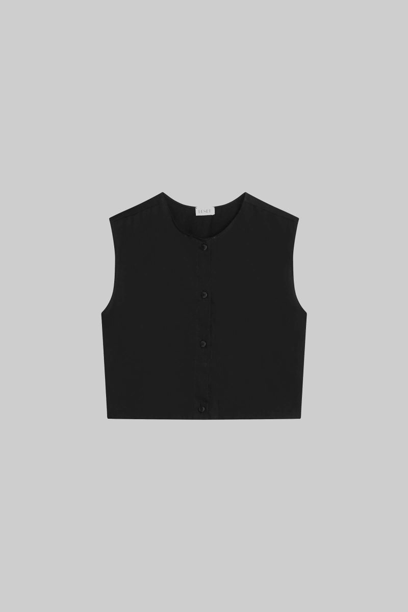 LESET YOKO YOKOCREWNECKVEST BLACK FLAT 1