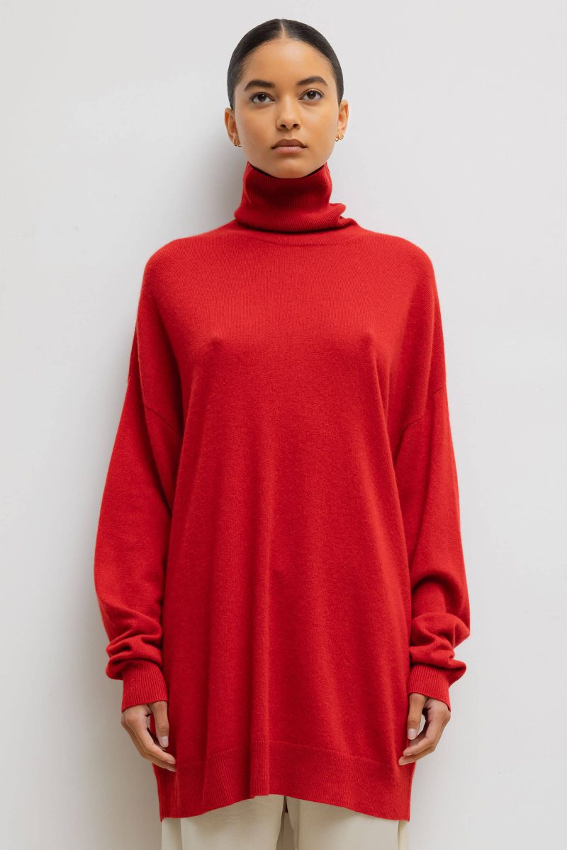 LESET ZOE ZOEOVERSIZEDTURTLENECK BRICK ONMODEL 1