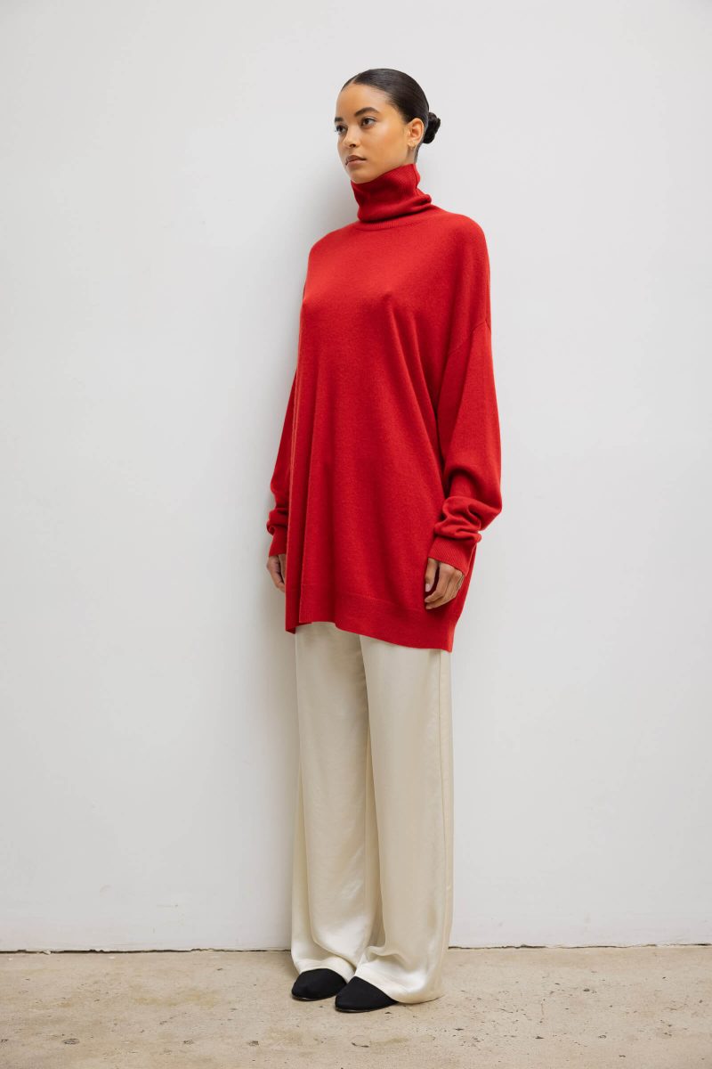 LESET ZOE ZOEOVERSIZEDTURTLENECK BRICK ONMODEL 4